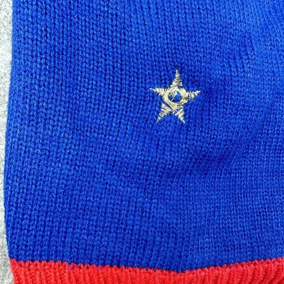 Jolly Sweaters Ugly Christmas Fair Isle Cats Adult XL Blue Red Stars Lights Up* - Picture 4 of 12